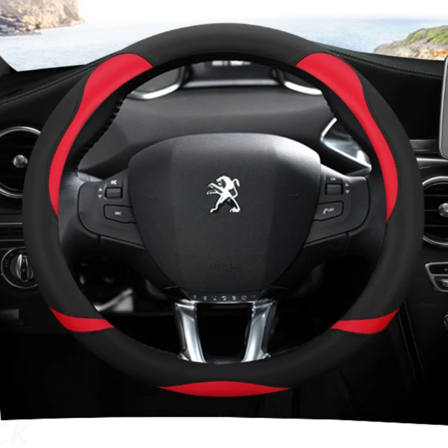 Funda Volante Coche para Peugeot 308 para Viejo para Peugeot 408 Cubierta  del Volante del Coche Cubre Volante Coche (Color : Black) : :  Coche y moto