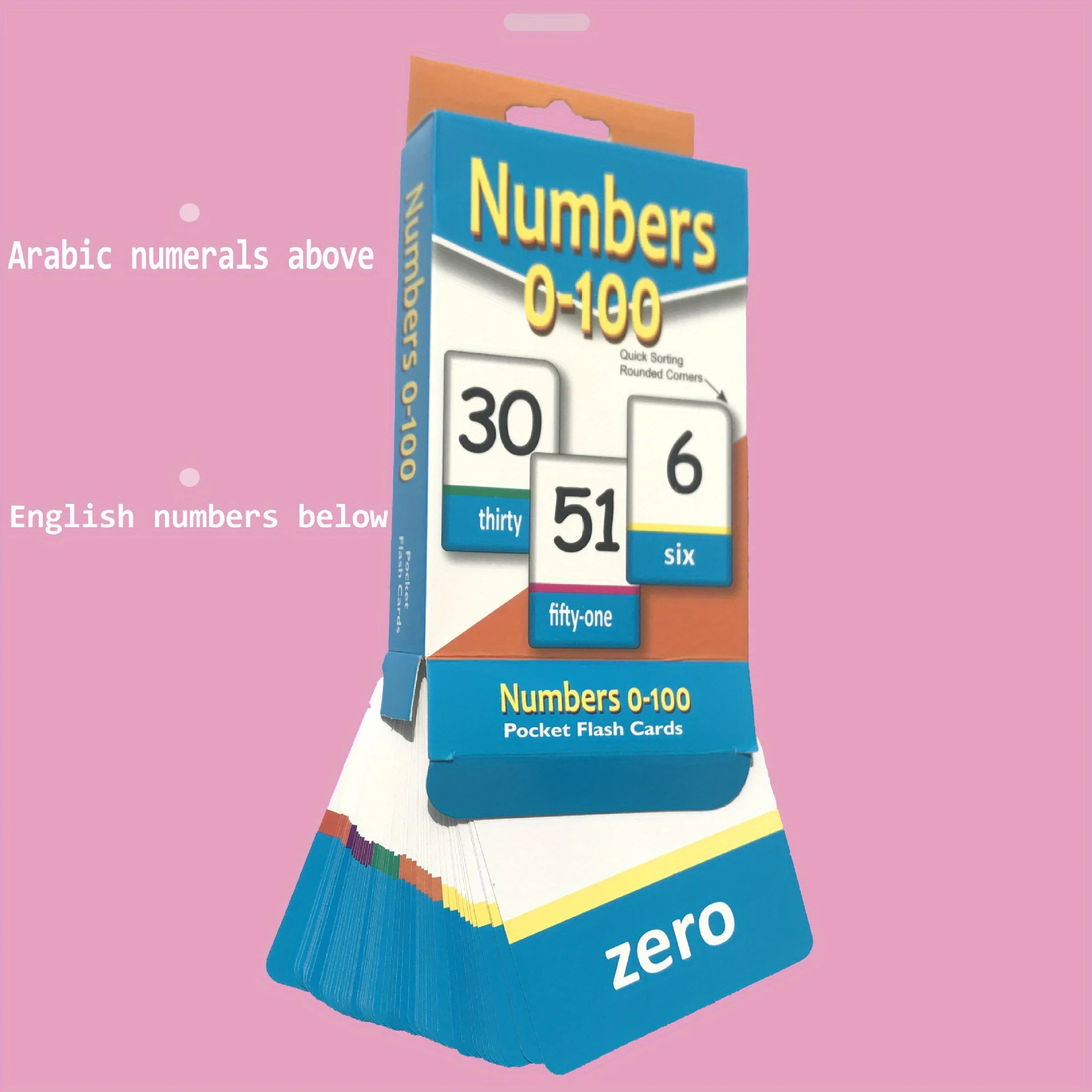 51pcs 0-100 Children's Enlightenment Number 123 Teaching Card Primary School English Learning Literacy Card 4