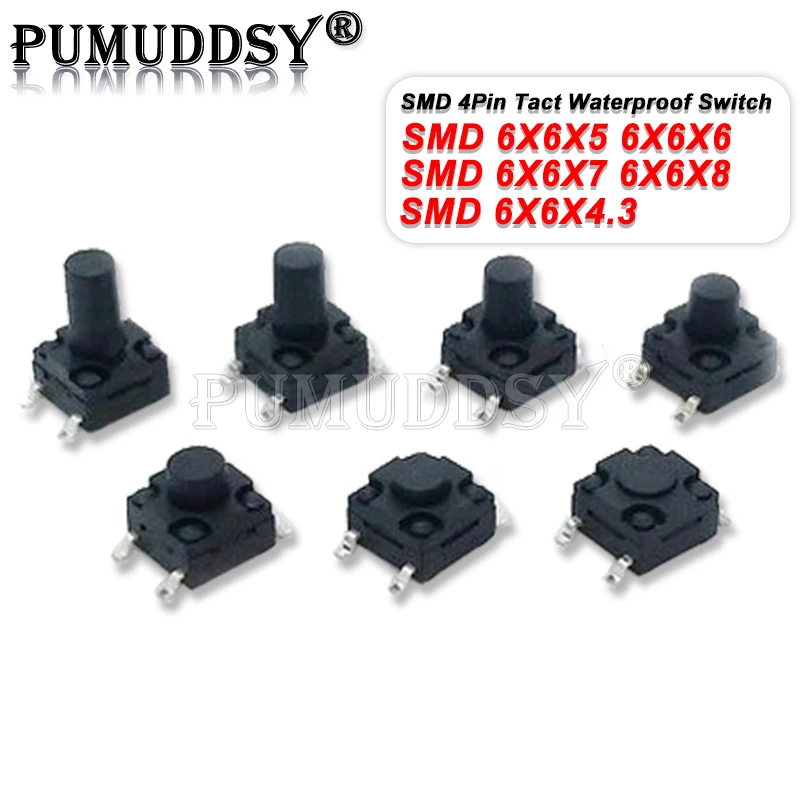 6xa Push Button Switch 20Pcs 6X6 PCB Tactile Tact Mini Push Button Switch SMD 4pin Micro ...