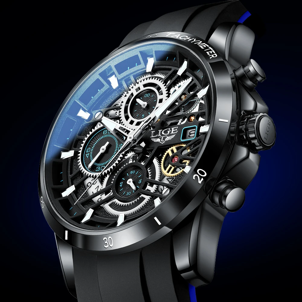 

LIGE Casual Date Quartz Mens Watches Top Brand Luxury Male Clock Fashion Chronograph Sport Men Wrist Watch Relogio Masculino+Box
