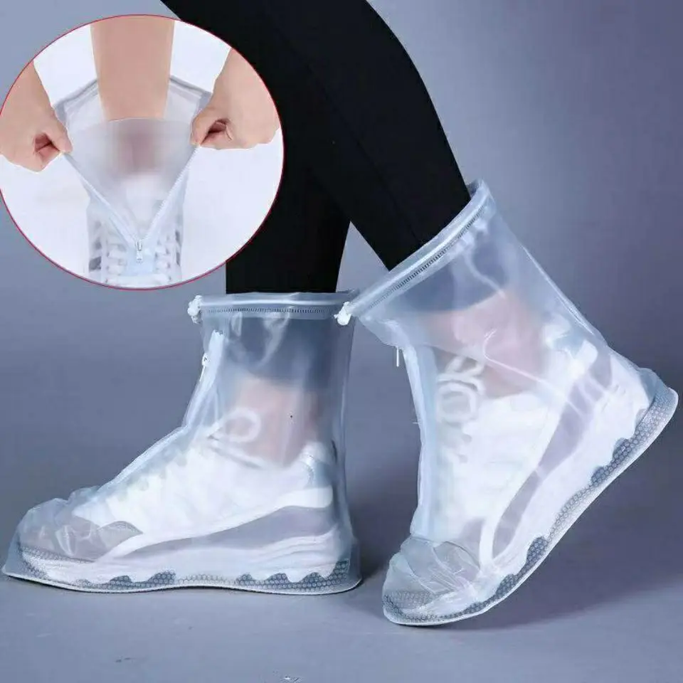 Rain Boot Cover Waterproof Layer Non-slip Wear-resistant Thick Waterproof Shoe Cover Men Women's Reusable shoe covers