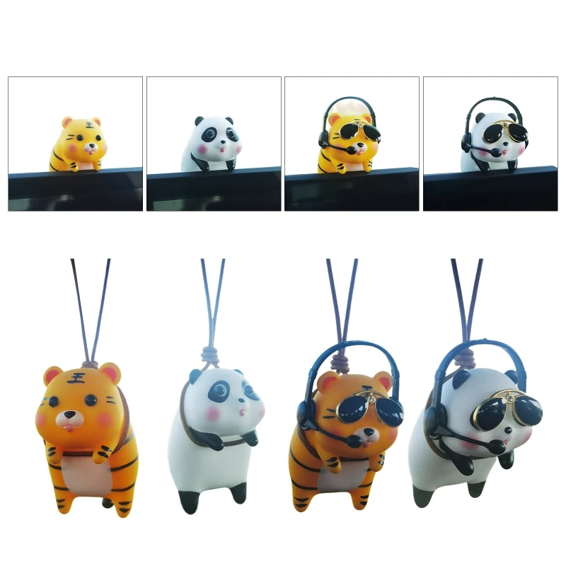

Swinging Panda Car Mirror Hanging Accessories Rearview Mirrors Interior Ornament Anime Home Decoration Accessories Gift