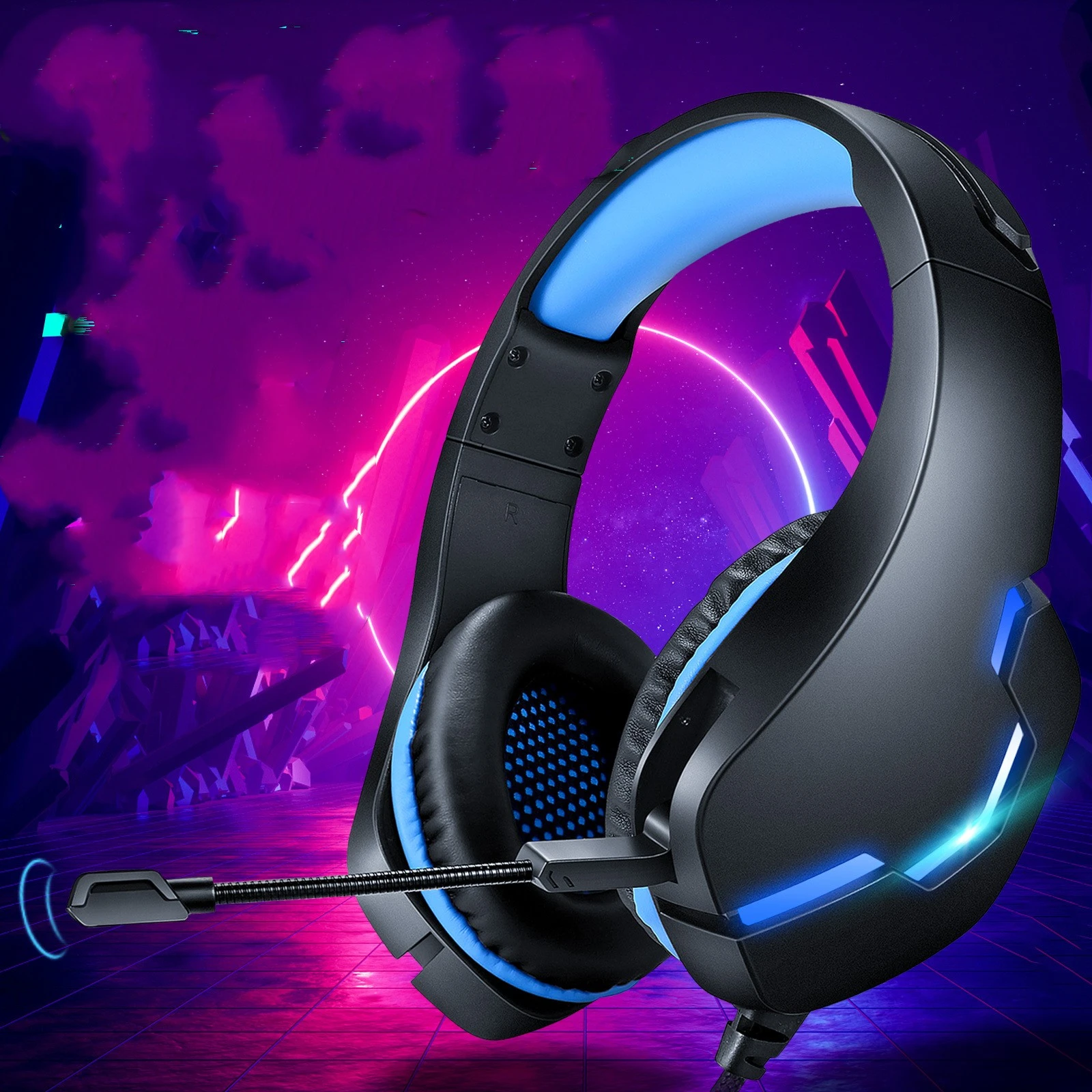 J10 Head mounted Wired Headset Drive by wire Illuminated Gaming Mobile