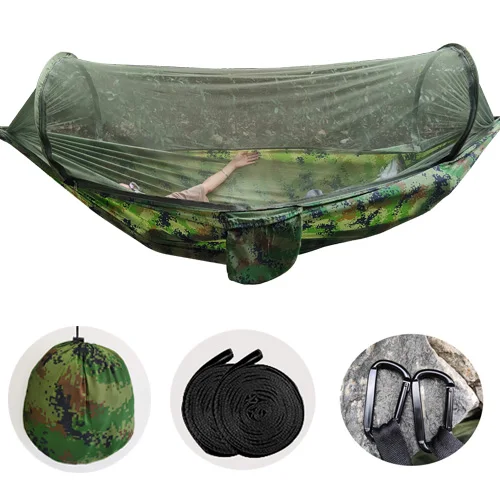 Camping Garden Hammock With Mosquito Net Outdoor Furniture Bed Strength Parachute Fabric Sleep Swing Portable Hanging patio furniture Outdoor Furniture