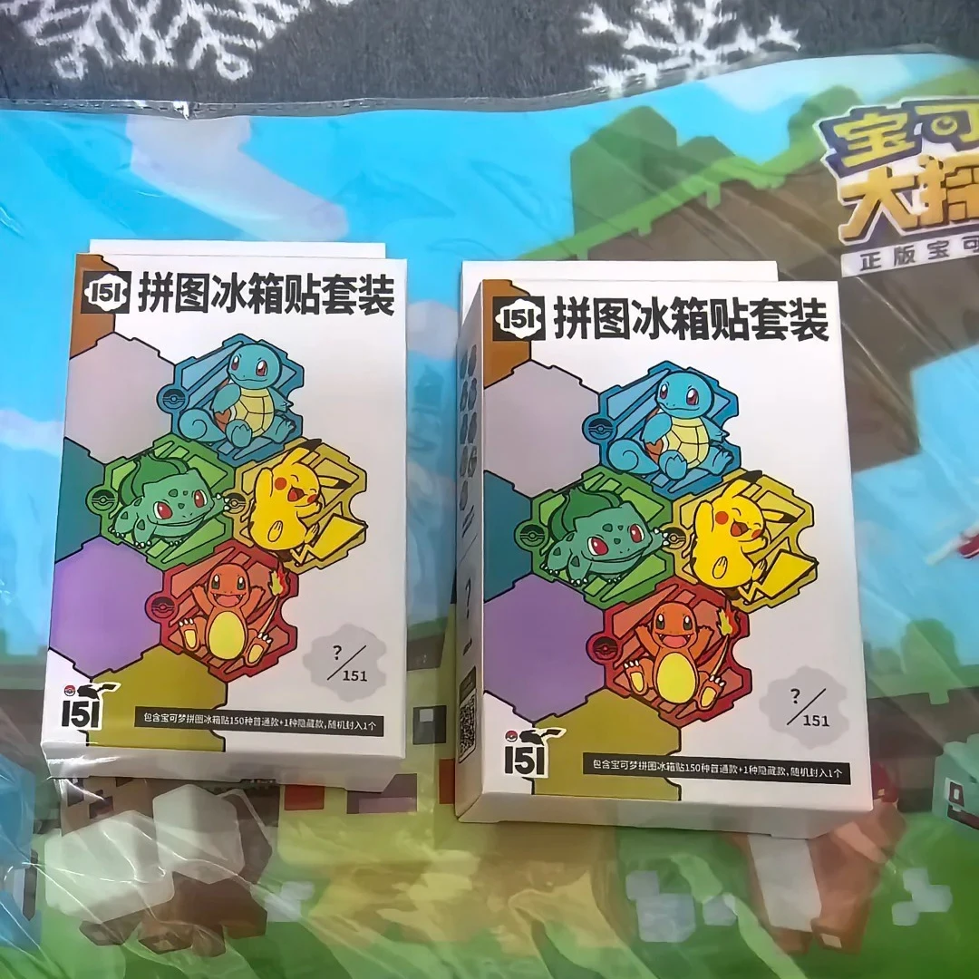 In Stock Pokemon 151 Fridge Magnet Gift Boxblind Box Mewtwo Jigsaw