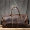 ROOG Premium Vintage Leather Tote Bag - Rugged First Layer Cowhide, Large Capacity Duffle for Travel, Stylish Crossbody 6