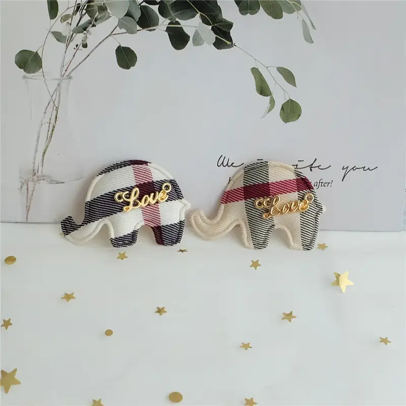 10PCS Classic Plaid Cartoon Animal Applique Star Cloth Padded Patches For Craft/Clothes/Children Hairpin/Wedding DIY Decoration - Image 10