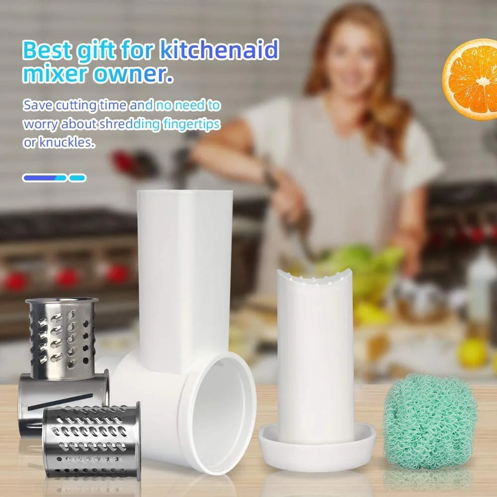 Cheese Slicer Shredder Attachment for Kitchenaid Stand Mixer Replace Kitchenaid Shredder Accessories with 3 Blades food mixer