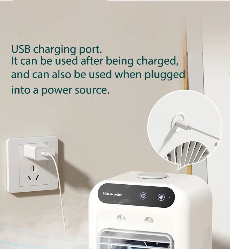 Mini Air Blower, Office Humidification And Ling, Small Bladeless Cold Fan, With Arechargeable 1800mAh Lithium ,spray_voghion.com