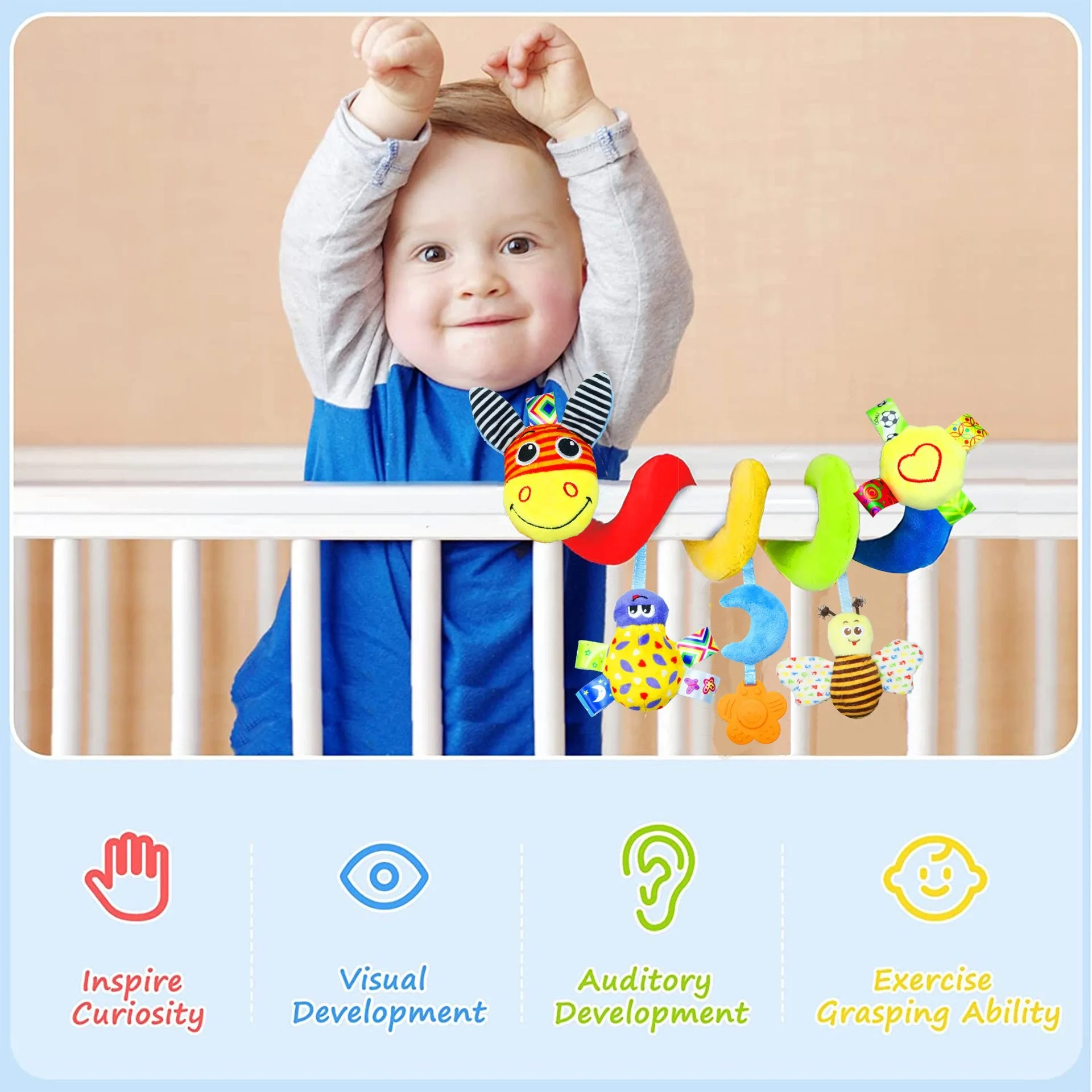 

Baby donkey spiral activity hanging toy crib cradle puzzle car hanging bed hanging mother and baby toy