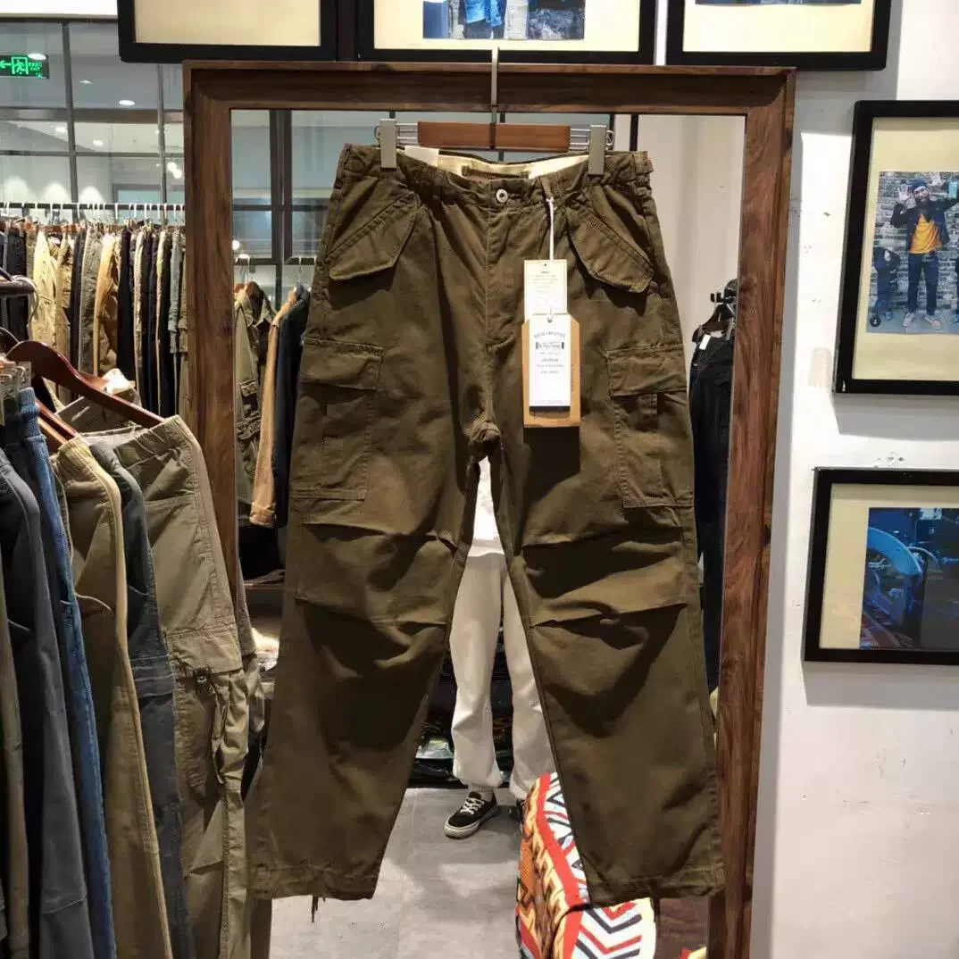 American Loose Straight Tube Canvas Wear-resistant Work Pants Men's Multi Pocket Paratrooper Trousers Heavy-duty Casual Longs