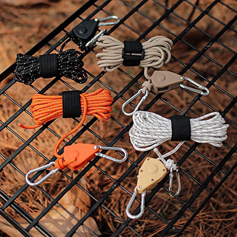 Camping Tent Fixator Reflective Portable Adjustable Fix Tent Fast Release Pulley Camping Rope Tent Accessories