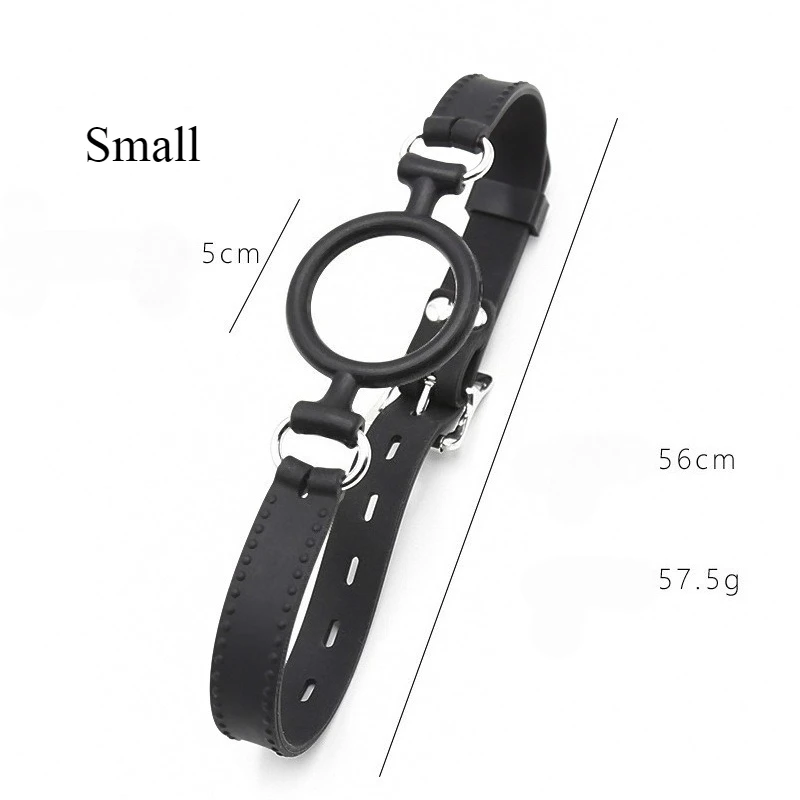 2 Sizes Full Silicone O Ring Gag Strap,Open Mouth Gag,Fetish Oral Fixation BDSM Sex Slave Bondage SM Couples Women Flirt Tools
