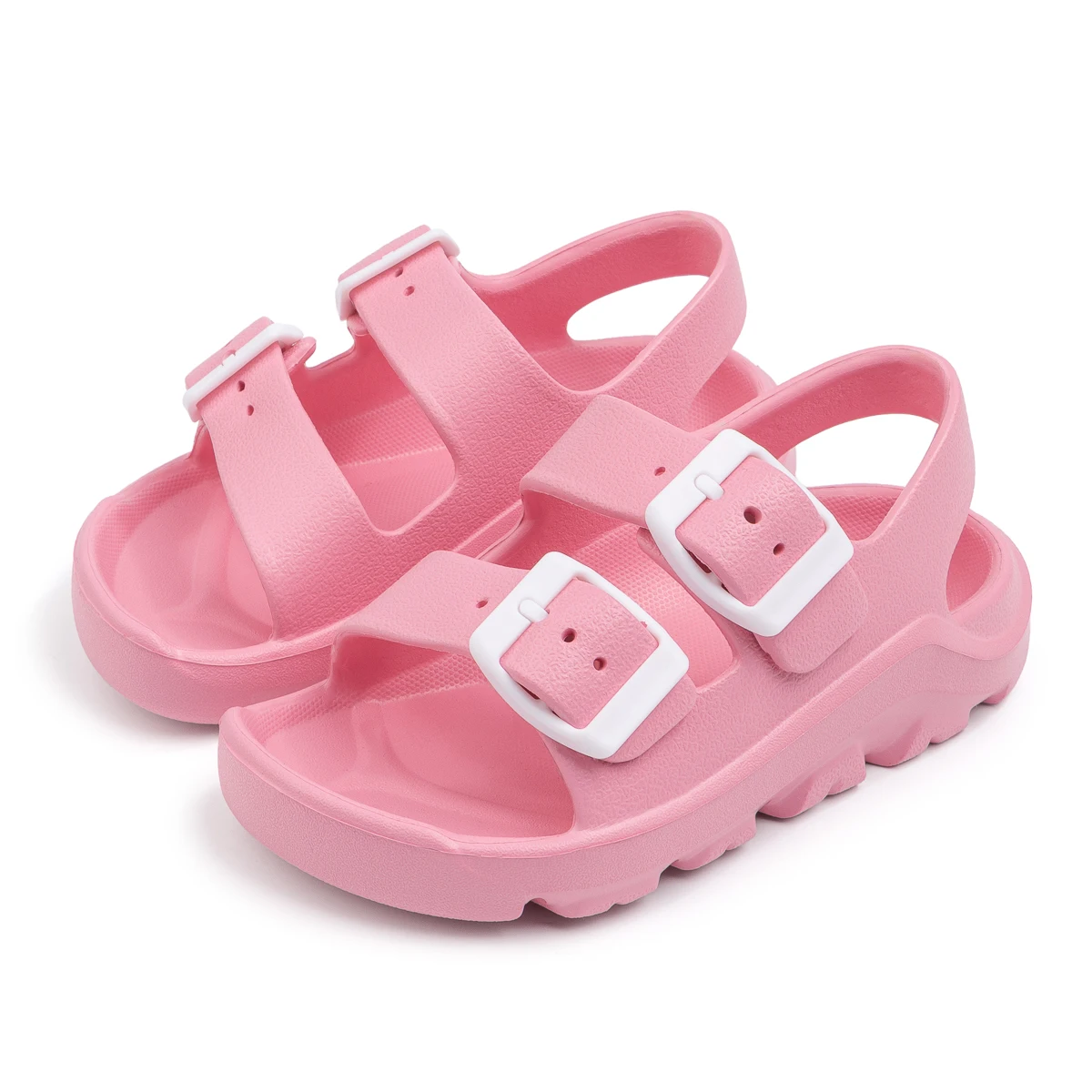 Jungen & Mädchen Doppelschnallen-EVA-Sandalen Kleinkinder Verstellbarer Rückenriemen Dicke Sohle Sommer-Strandschuhe – Detail 13