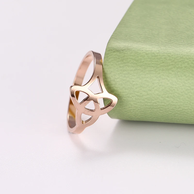 Kkjoy Edelstahlring für Frauen, keltische hohle Fingerringe, Krone, Lotus, Hexerei, Amulett, Pentagramm, Schmuckgeschenk – Detail 6