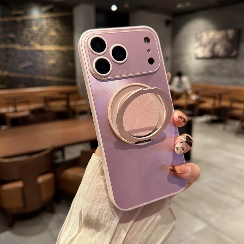 Aurora Bling Ring Holder Phone Case with Shockproof Bumper