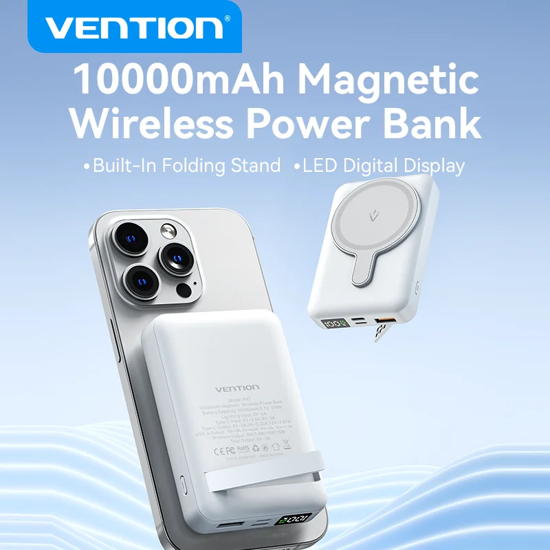 Mini Power Bank 10000mAh 45W Con Cavi Integrati E Display LED