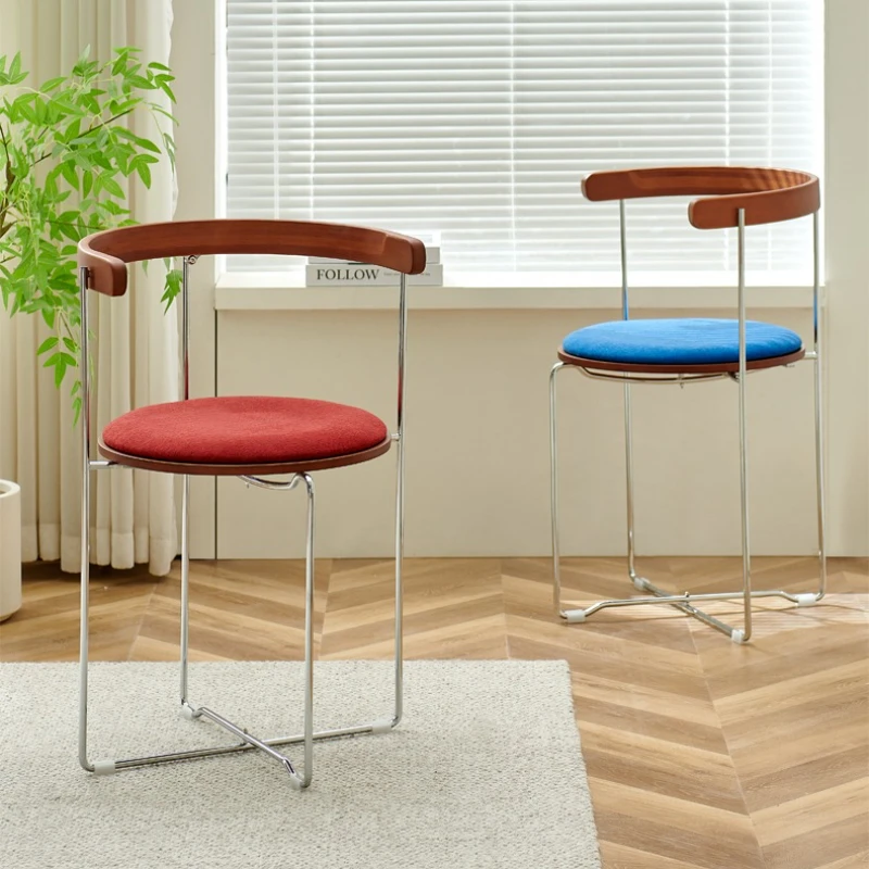 Vintage Solid Wood Dining Chair Folding Modern Minimalist Home Chair for Small Spaces Comfortable Backrest Restaurant Seat
