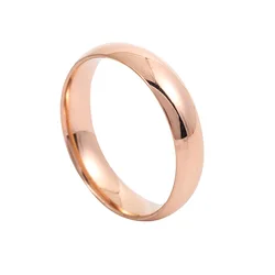 Timeless 4mm Curved Stainless Steel Couple Rings - Elegant Titanium Steel Jewelry Gift - 9 (Rose)