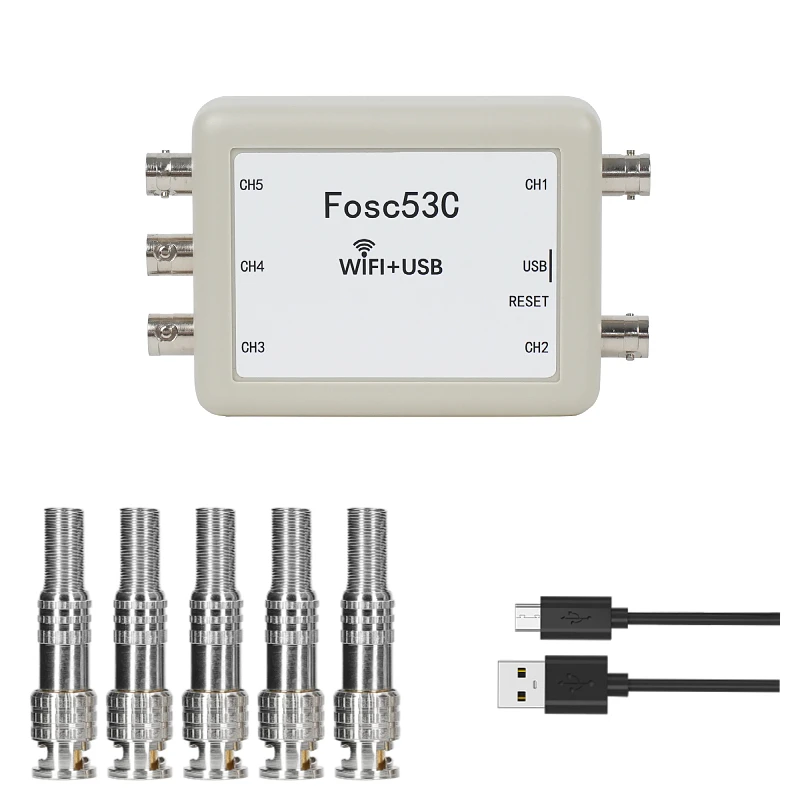 Fosc53C 1M Wireless Wi-Fi USB Oscilloscope 5-Channel Synchronous Input Lab Electrical Repair Automotive Handheld Oscilloscope 3