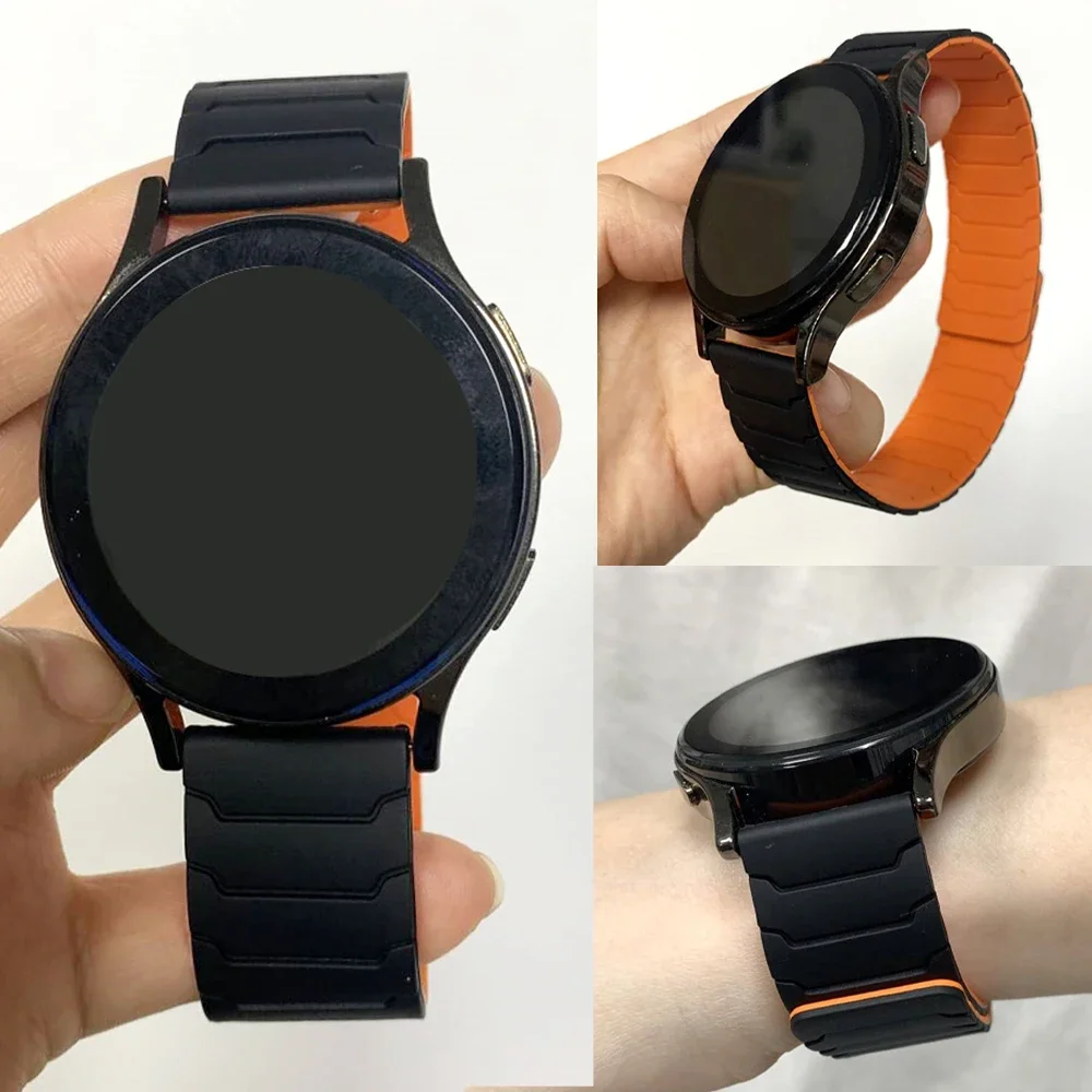 Magnetic Loop Silicone Watchband Bracelet, 20/22mm