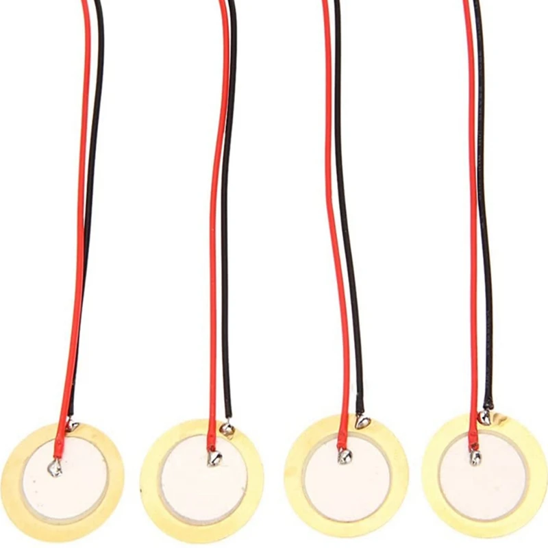 12Pcs Piezo Pickup Transducer Prewired-27Mm Contact Microphone Trigger-Discs Elements For Acoustic Instrument