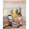 20L 20 Inch Purple Kids Ride-on Luggage Scooter Suitcase Flash PU Wheels Adjustable Handle TPR Grip Foldable for 5+ Kids Travel