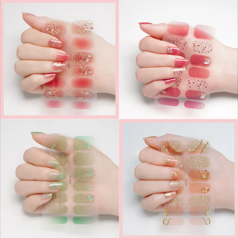 77 Design 22 Tips Gold Nails Varnish Stickers Colorful Fashion Art