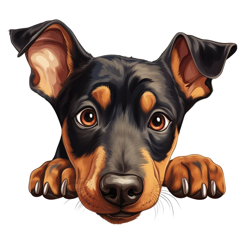 90946# Doberman Pinscher Puppy Toilet Stickers, Bedroom Entryway Living Room Porch Home Decoration Wall , Removable Stickers