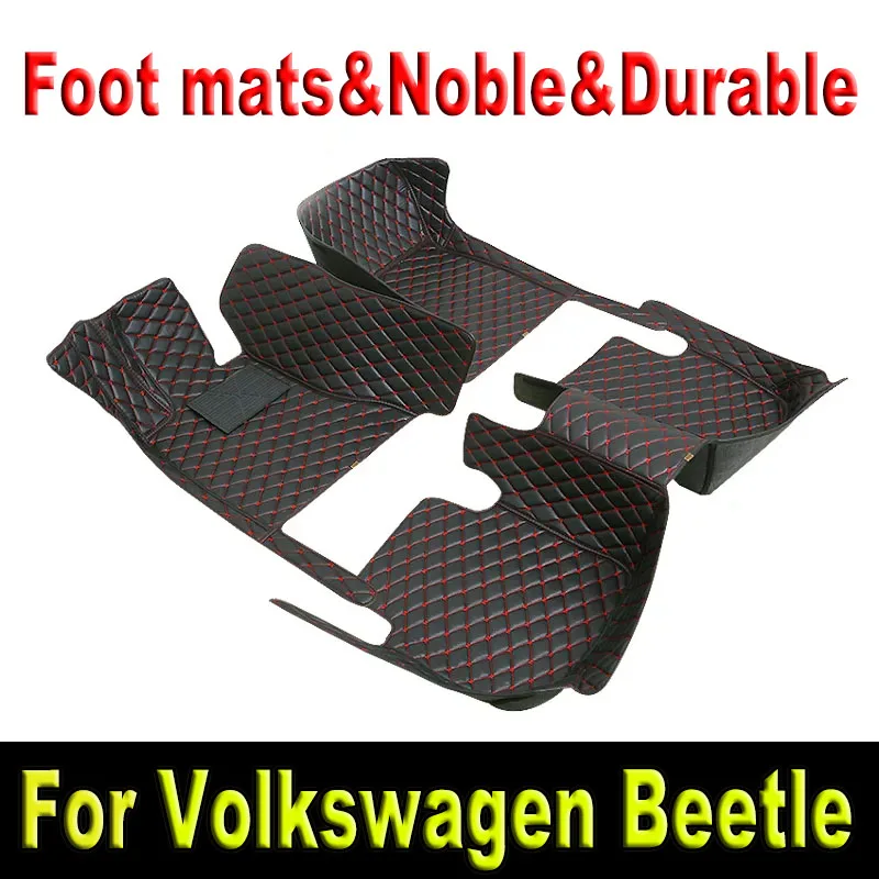

Car Floor Mats For Volkswagen Beetle A5 2012~2018 The Main And Co-pilot Computer Box Leather Car Mats Fully Set Car Accessories