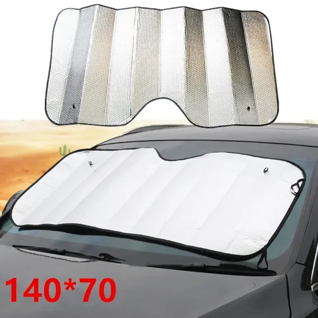 Car Reflective  Windscreen Sun Shade 70cmx140cm  Foldable Sunshade UV Blind Visor Silver Foil Anti UV Reflector Car-Styling 2
