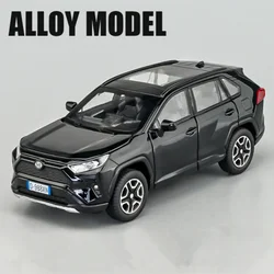 1:32 Toyota RAV4 Diecast Metal Toy Car with Sound and Light - Collectible Children's Birthday Gift (Black With box 1)
