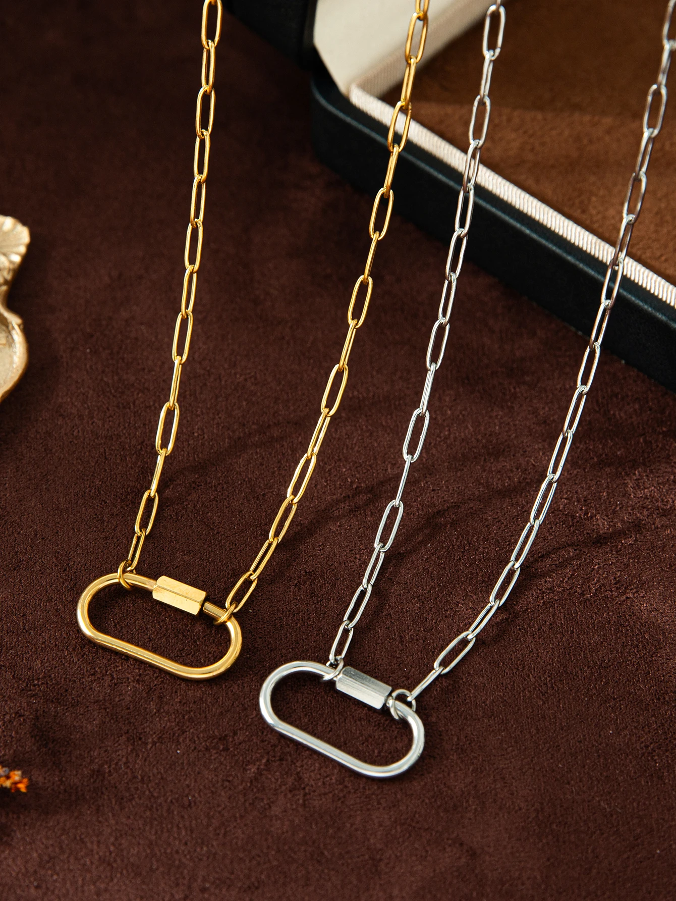 1 Stück offene Kette aus Edelstahl, geeignet für DIY-Schmuck, Accessoires, galvanisiertes Echtgold, wasserdicht und Farbbeständigkeit