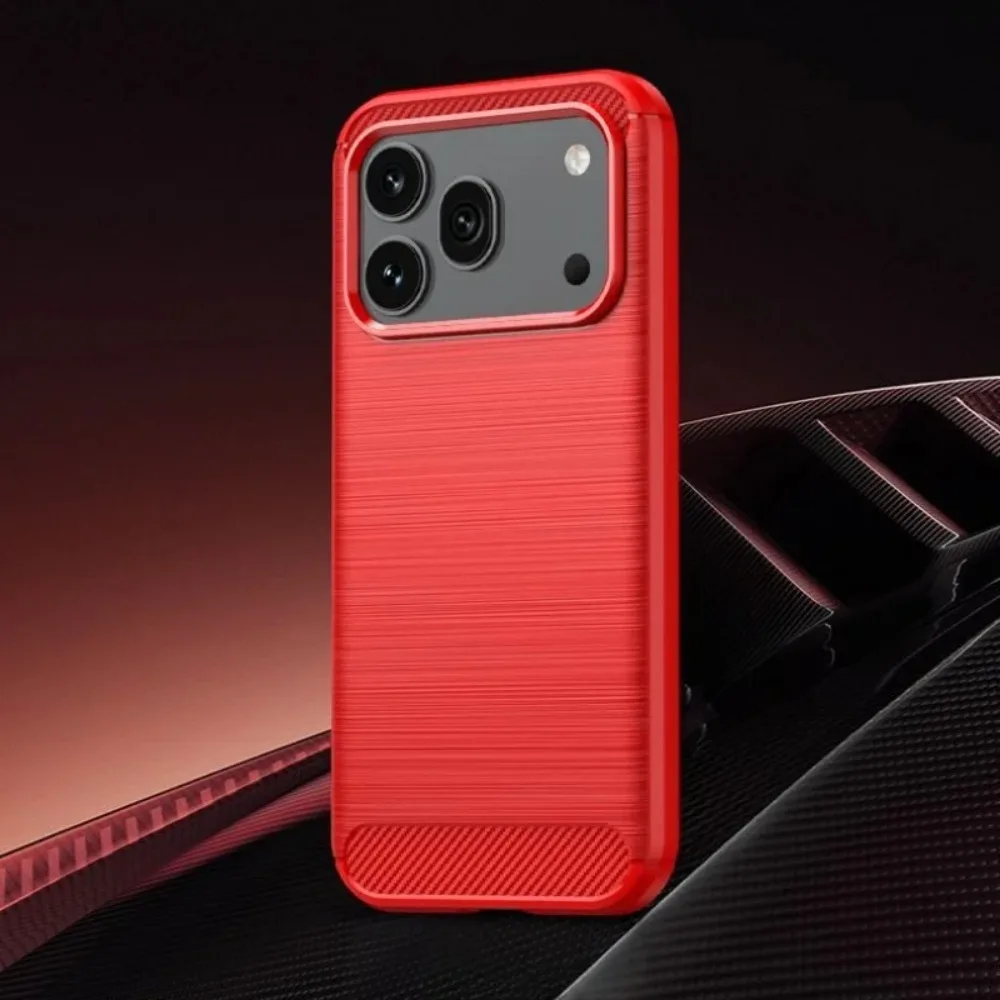 Premium Brushed Carbon Fiber Pattern TPU Soft Case - Slim Protective Cover