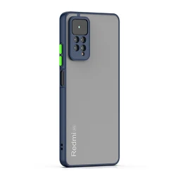 Premium Matte Shockproof Silicone Phone Case - Skin Feel, Hard Back Cover for Redmi note 11s 4G (Dark Blue)