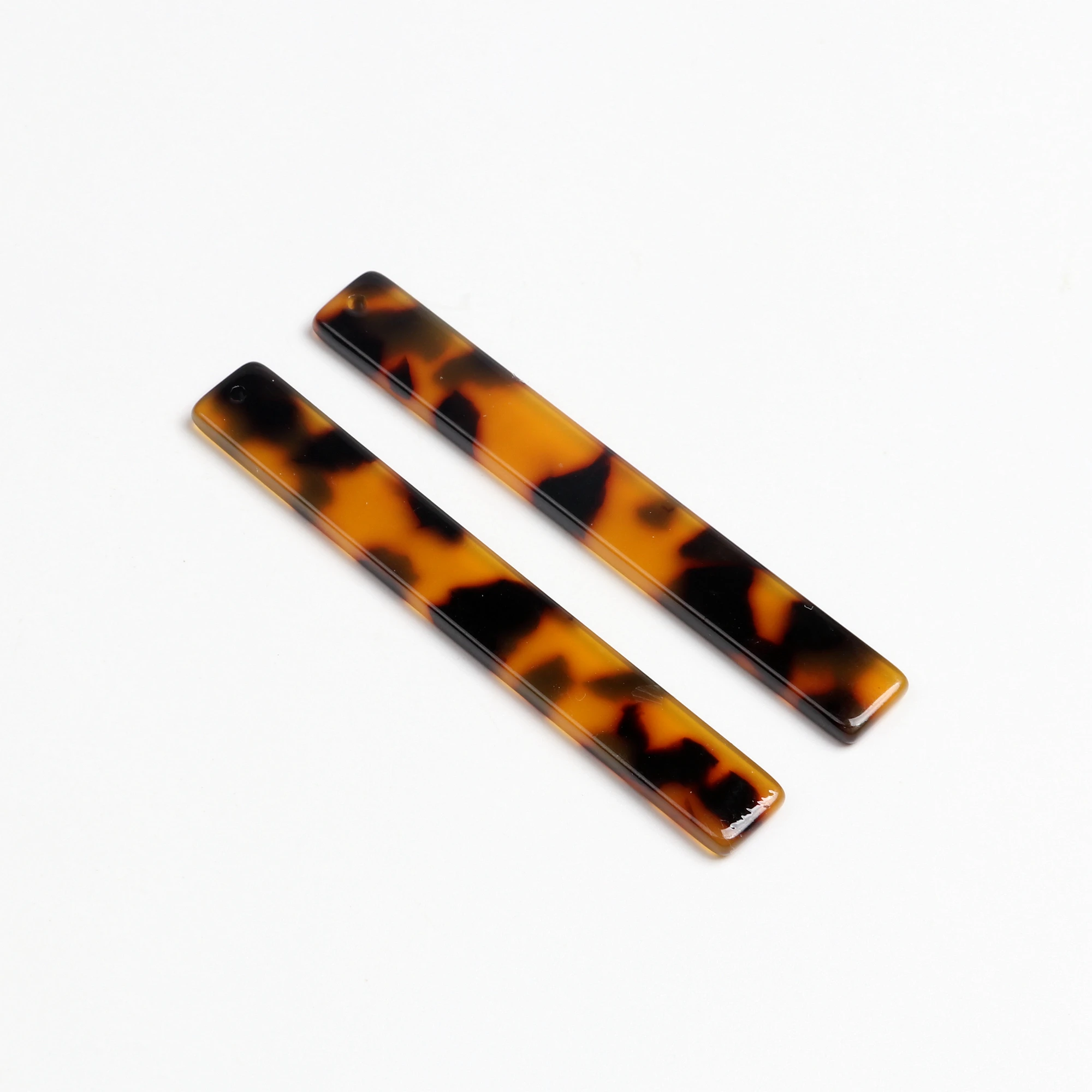 Schildpatt Ohrring Charms,Acetat Stick Charms, dünne Bar Rechteck Anhänger, lange Streifen Ohrringe Teil, 8x60mm – Detail 24