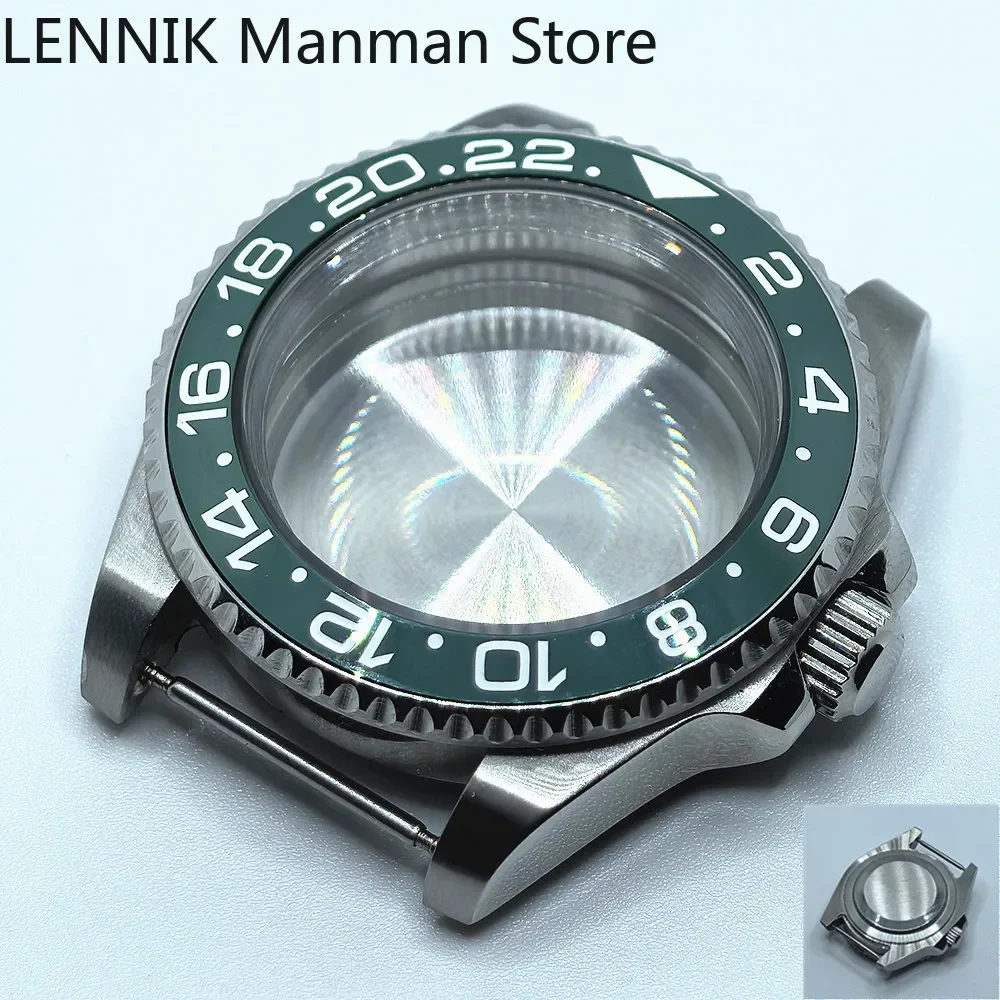 40mm Black PVD Watch Case with Transparent Back Glass