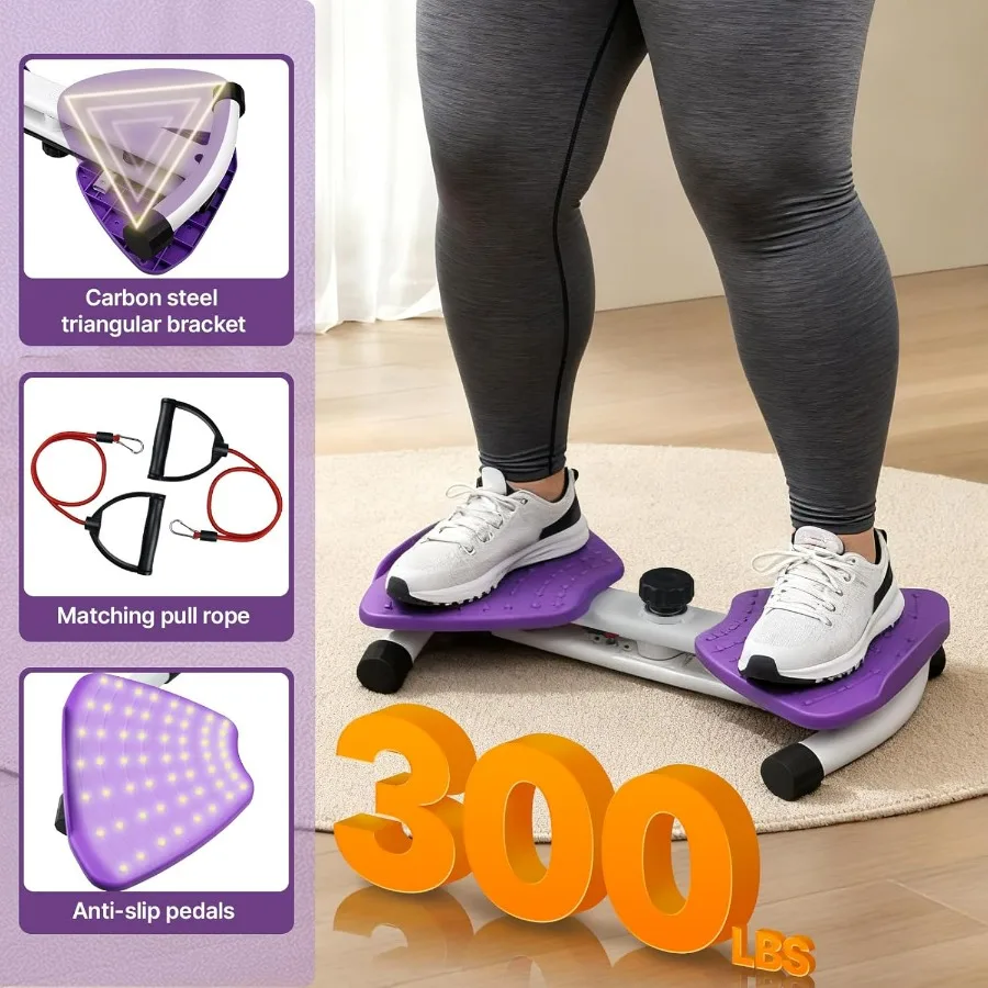 Waist Twister Machine with 300 lbs Weight Capacity, Abs Workout for Slim Waist and Core Ab Exercise, Noiseless Home Gym Exercise