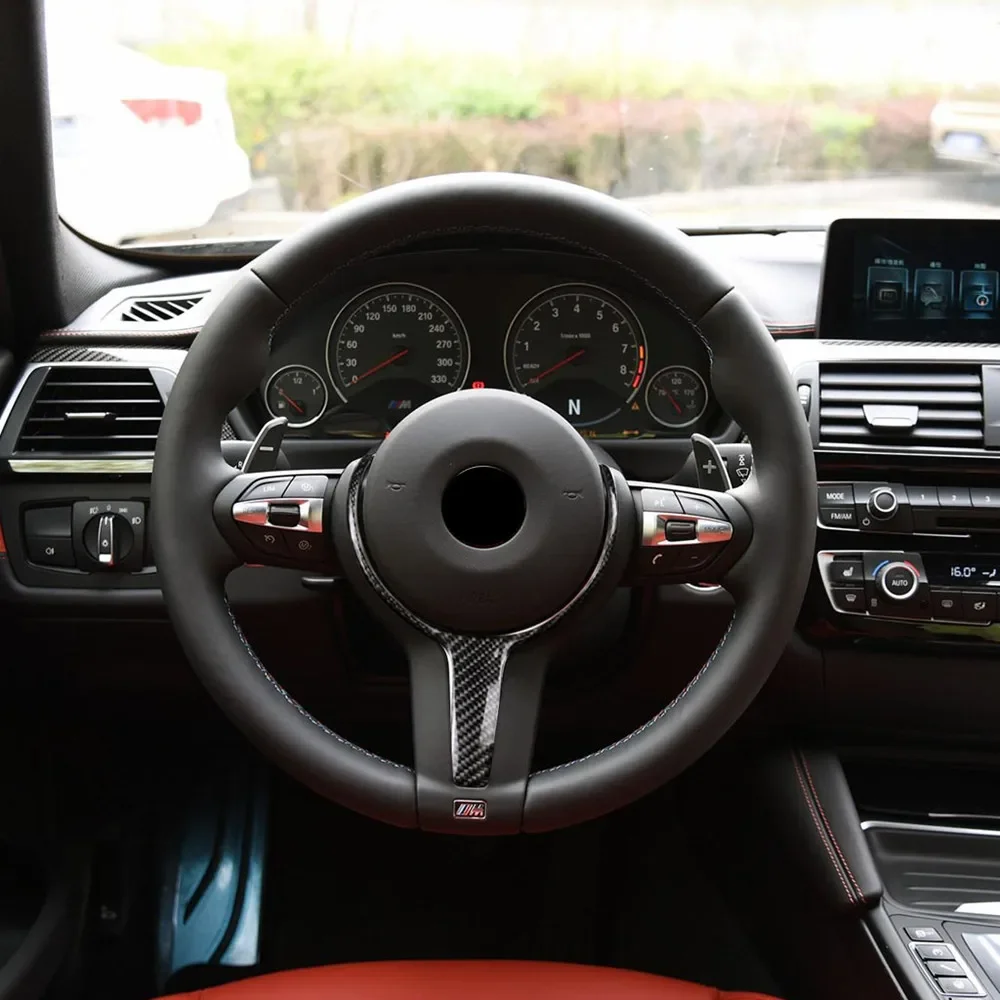 Racing Steering Wheel M Sport Steering Wheel Trim BMW F20 F22 F30 F31 F32 F33 F35 F36 F10 F06 F12 F13 F15 F16 Replacement Carbon Fiber 550D 328M