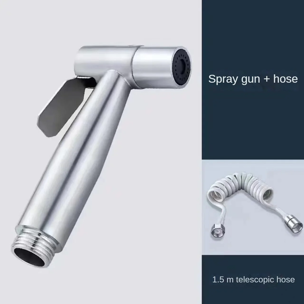 Description Picture 3 of item304 Stainless Steel Toilet Companion Spray Gun Set Bathroom Household Douche High Pressure Nozzle Woman Washer Water Gun