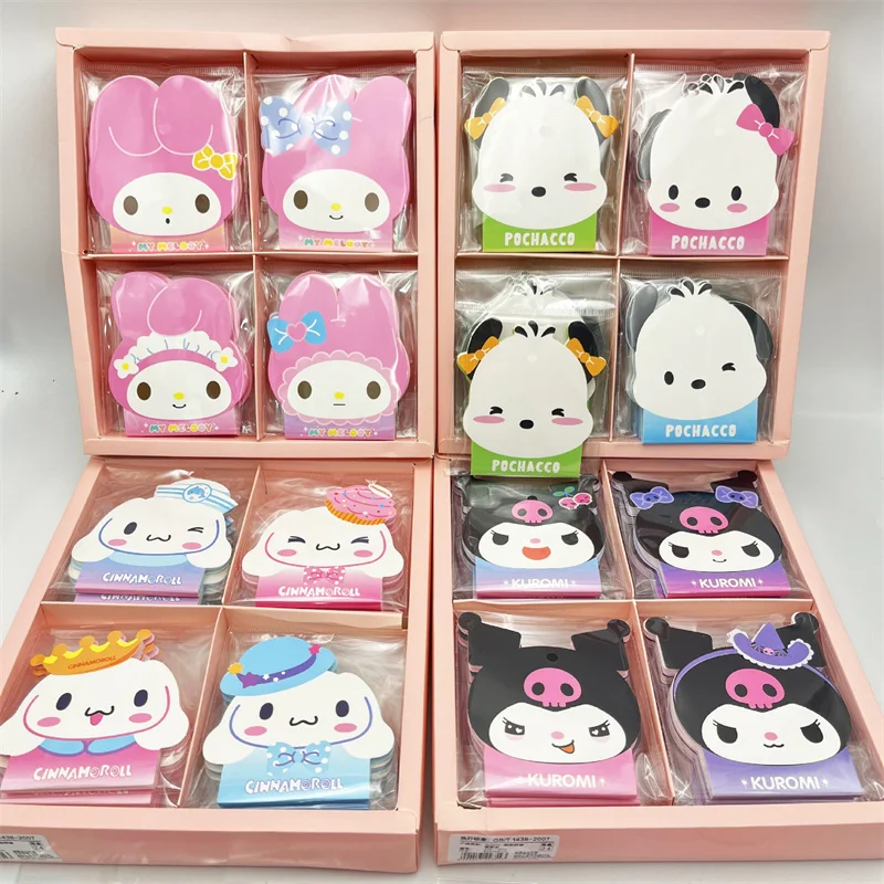 bloc-notes-autocollant-sanurgente-kuromi-melody-cinnamoroll-etiquette-de-papeterie-autocollant-de-licence-fournitures-scolaires-lot-de-24-pieces