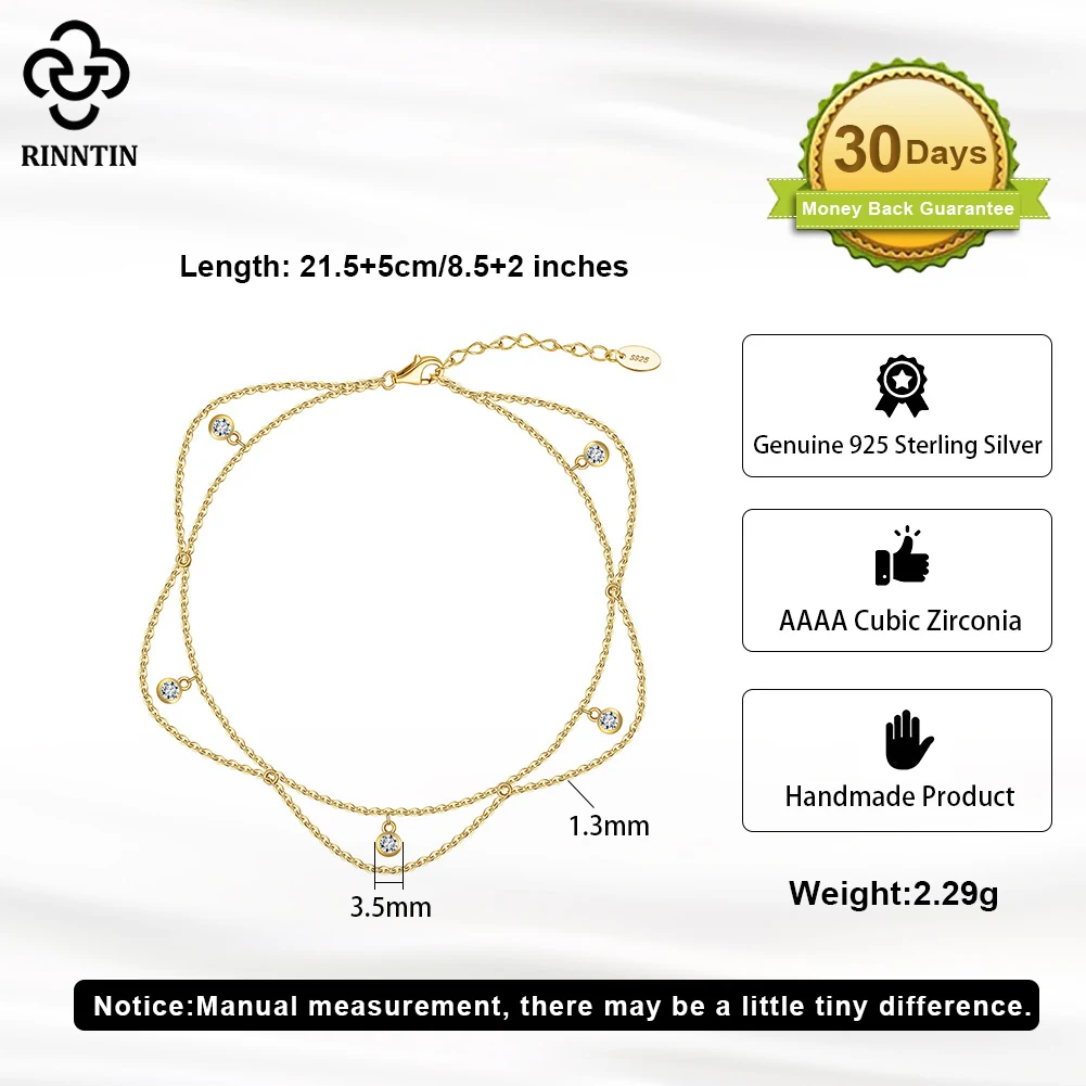 925 Sterling Silver Dangle Shiny CZ Anklet Women Summer Foot Chain Bracelet Fashion Ankle Straps Jewelry SA72 anklet bracelets silver anklets ankle chain