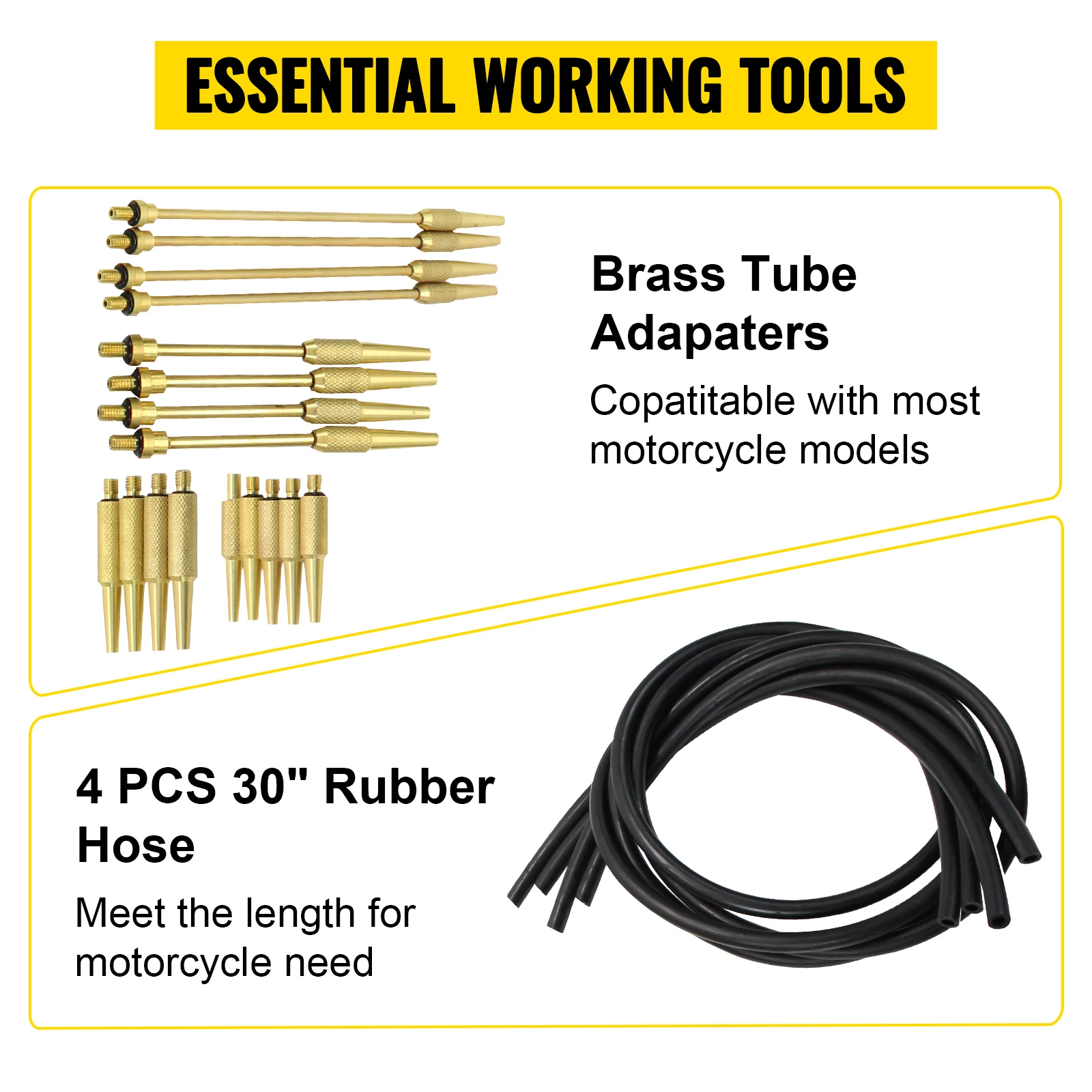 SucceBuy Fuel Vacuum Carburetor Synchronizer Carb Tool sync 4 Gauge Set with Rubber Hose Vacuum Balancer Meter Kit For Motorbike
