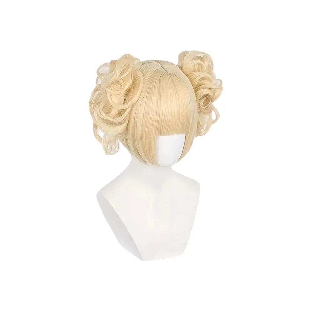 Blonde Synthetic Toga Himiko Cosplay Wig with Hair Bands for Festivals and Halloween