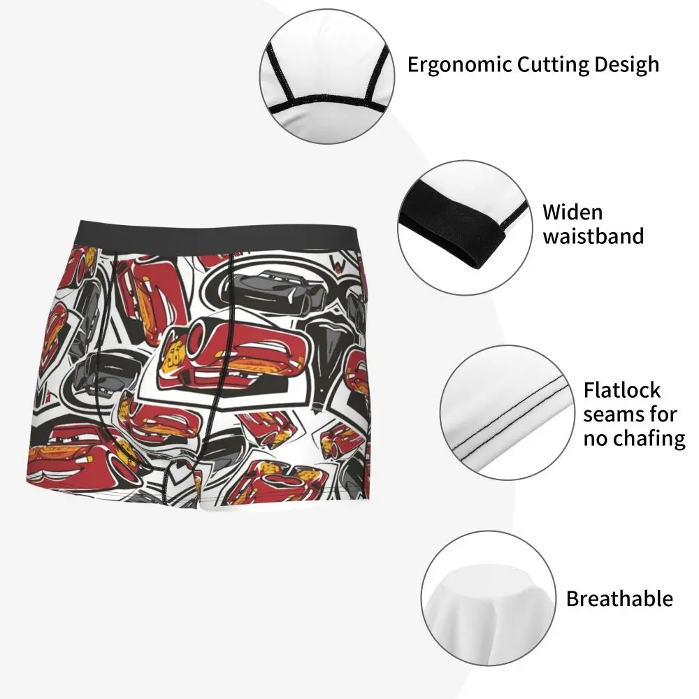 Custom Lightning McQueen Car Collage Boxers Shorts Men's Briefs Underwear Cool Underpants