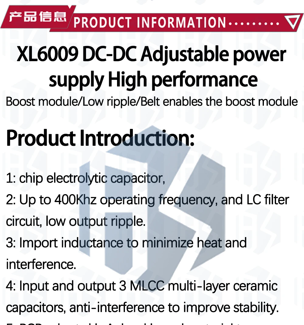 XL6019 (XL6009-Upgrade) Automatisches Step-up-Step-down DC-DC Einstellbares Wandler-Netzteilmodul 20W 5-32V auf 1.3-35V – Detail 20