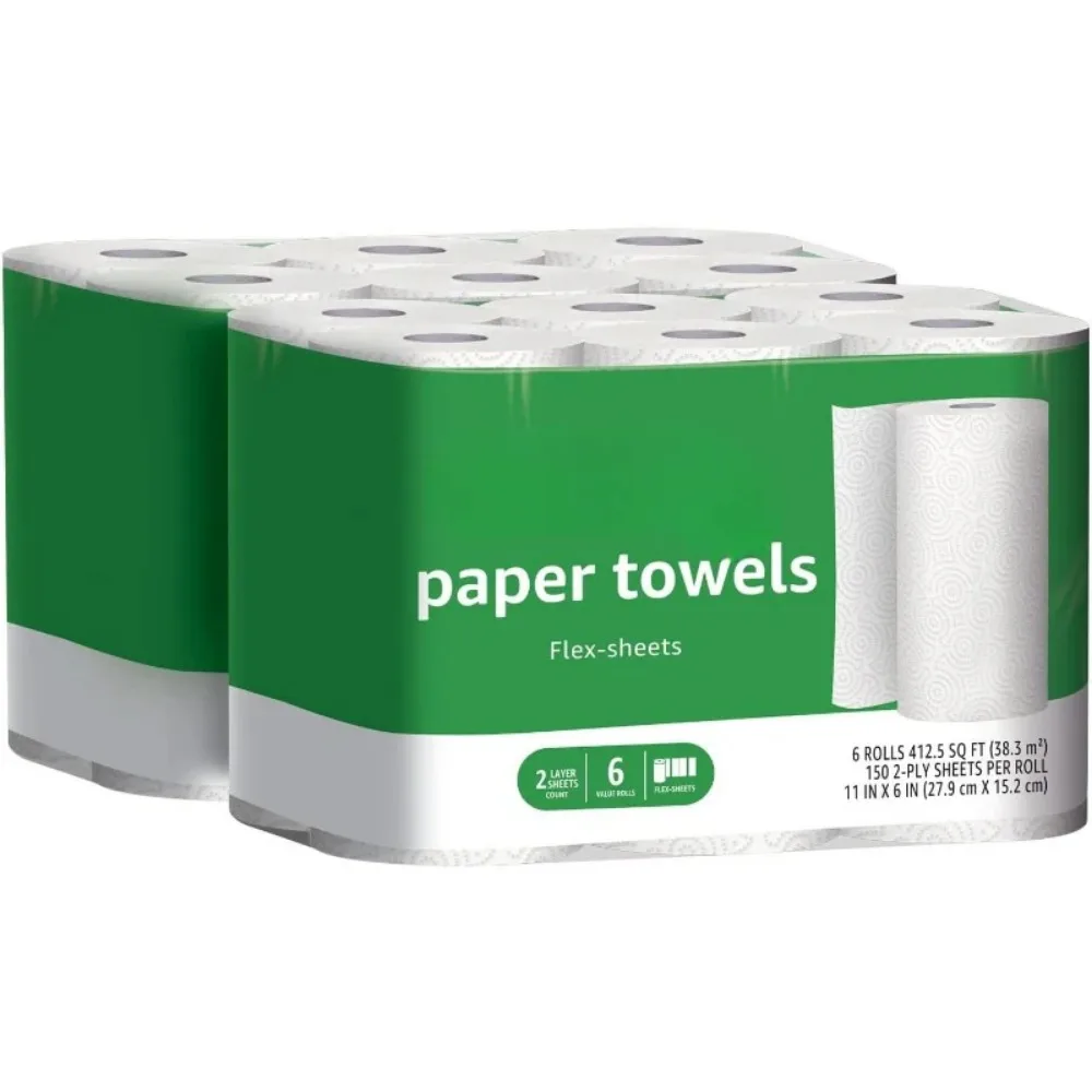 2-Ply Paper Towels, Flex-Sheets, 150 per Roll, 12 (2 of 6), White