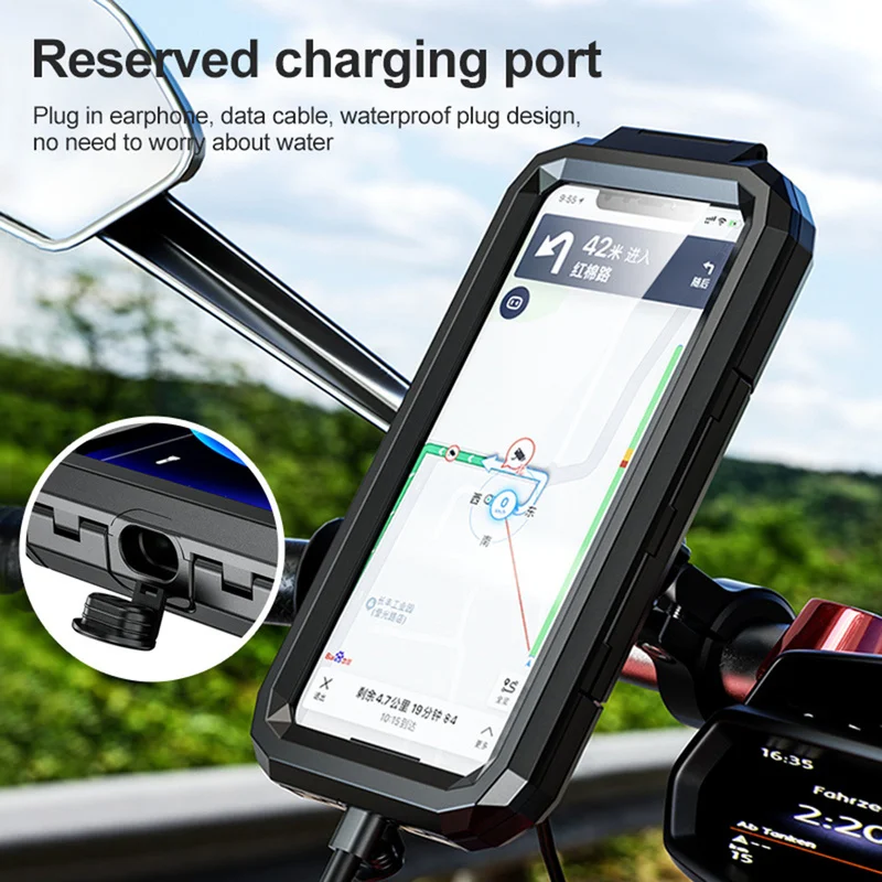 Motorcycle Phone Holder With Qi 15w Wireless Charger & Usb C 20w Fast  Charging Waterproof Mirror Handlebar Bike Cellphone Mount - Holders &  Stands - AliExpress