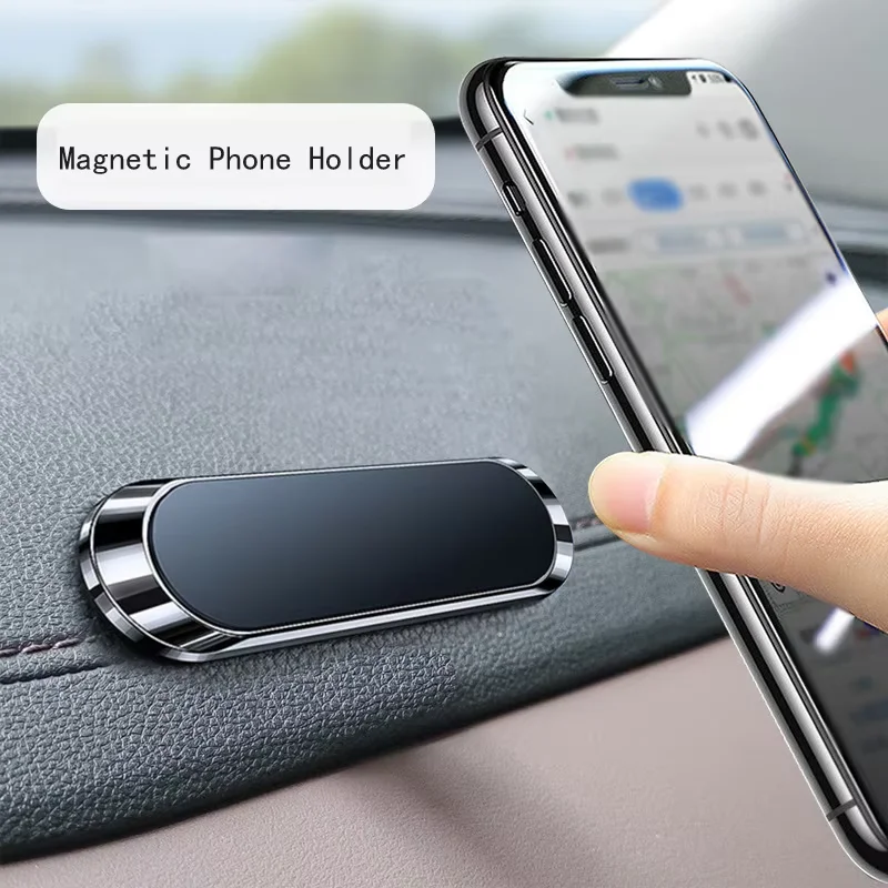 Simple Mini Strip Shape Magnetic Car Phone Holder Car Accessories GPS Navigation Support Stand for iPhone Huawei Samsung Xiaomi 1