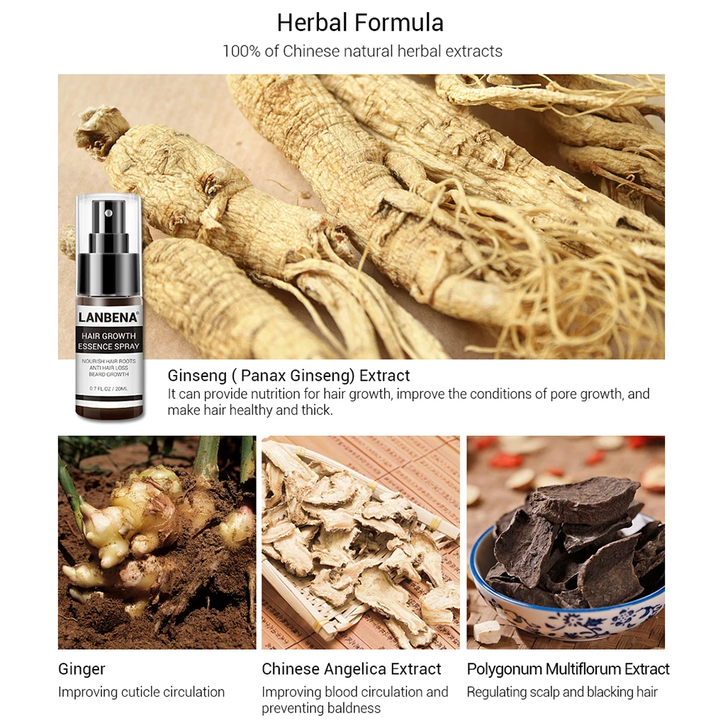 Hair Growth Essence Spray Hair Fragile Spliting Care Essential Oil Liquid 20ml LANBENA for hair growth serum,hair growth spray